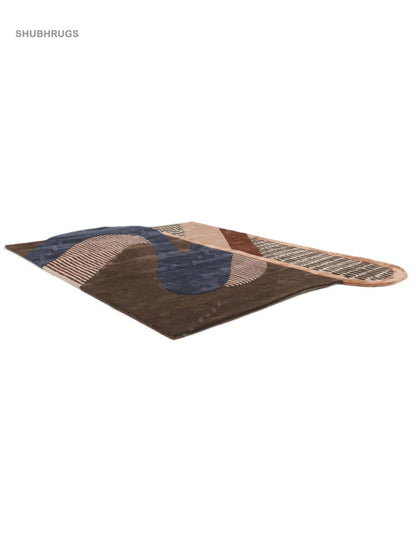 Portal  Brown Wool Rug