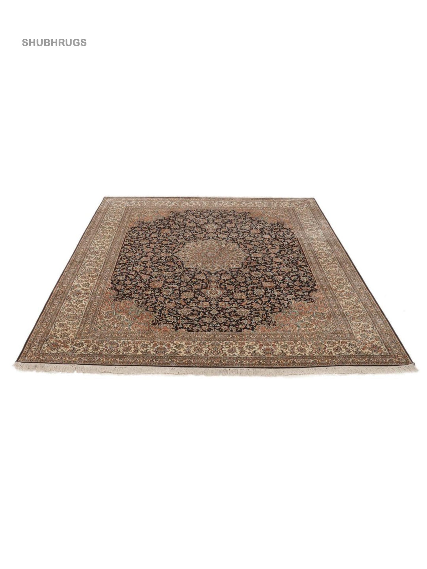 Kashmir pure silk - Hand Knotted Silk -Rug