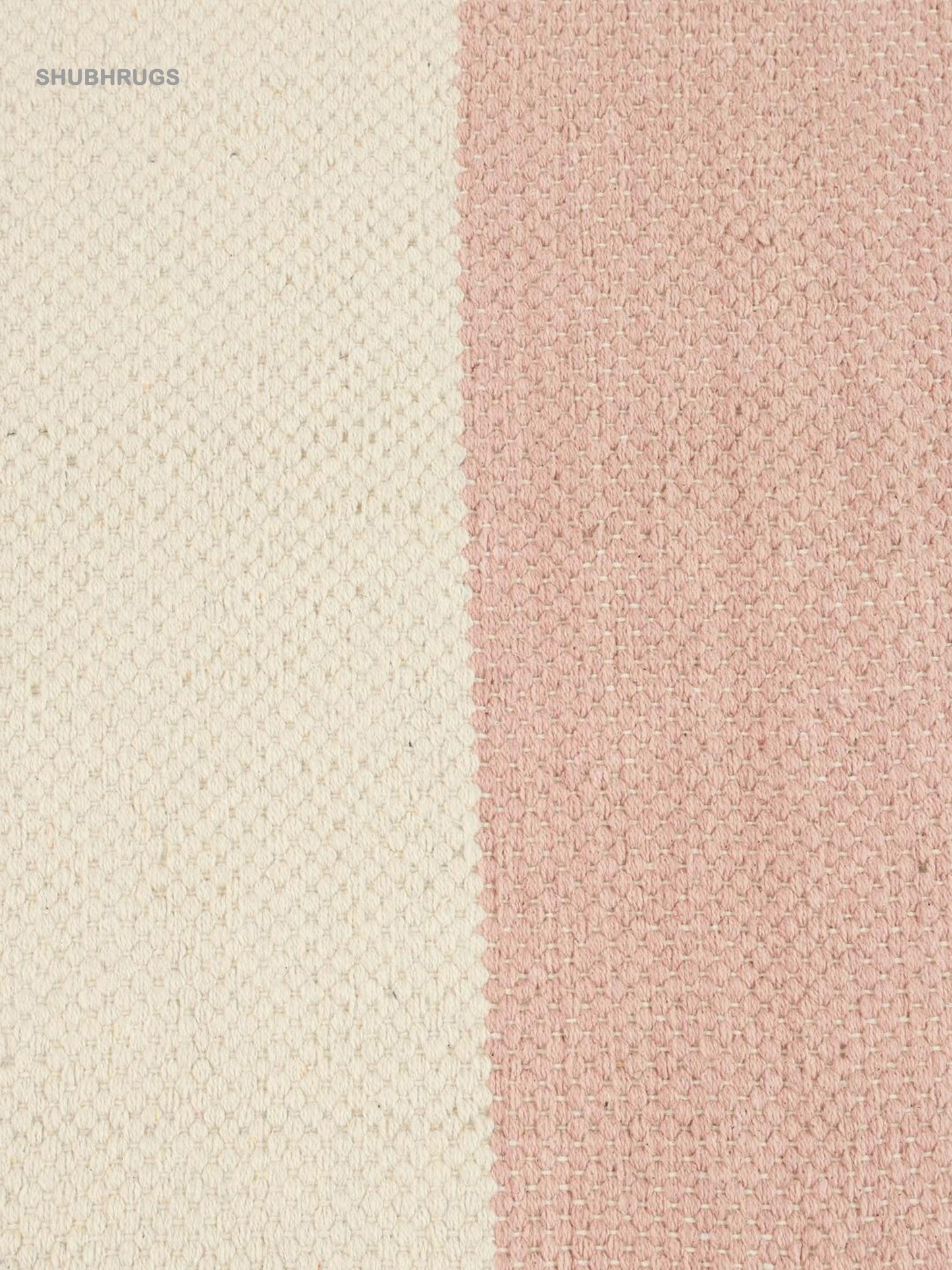 Cotton stripe Pink Cotton Rug