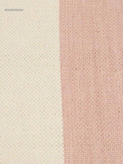 Cotton stripe Pink Cotton Rug