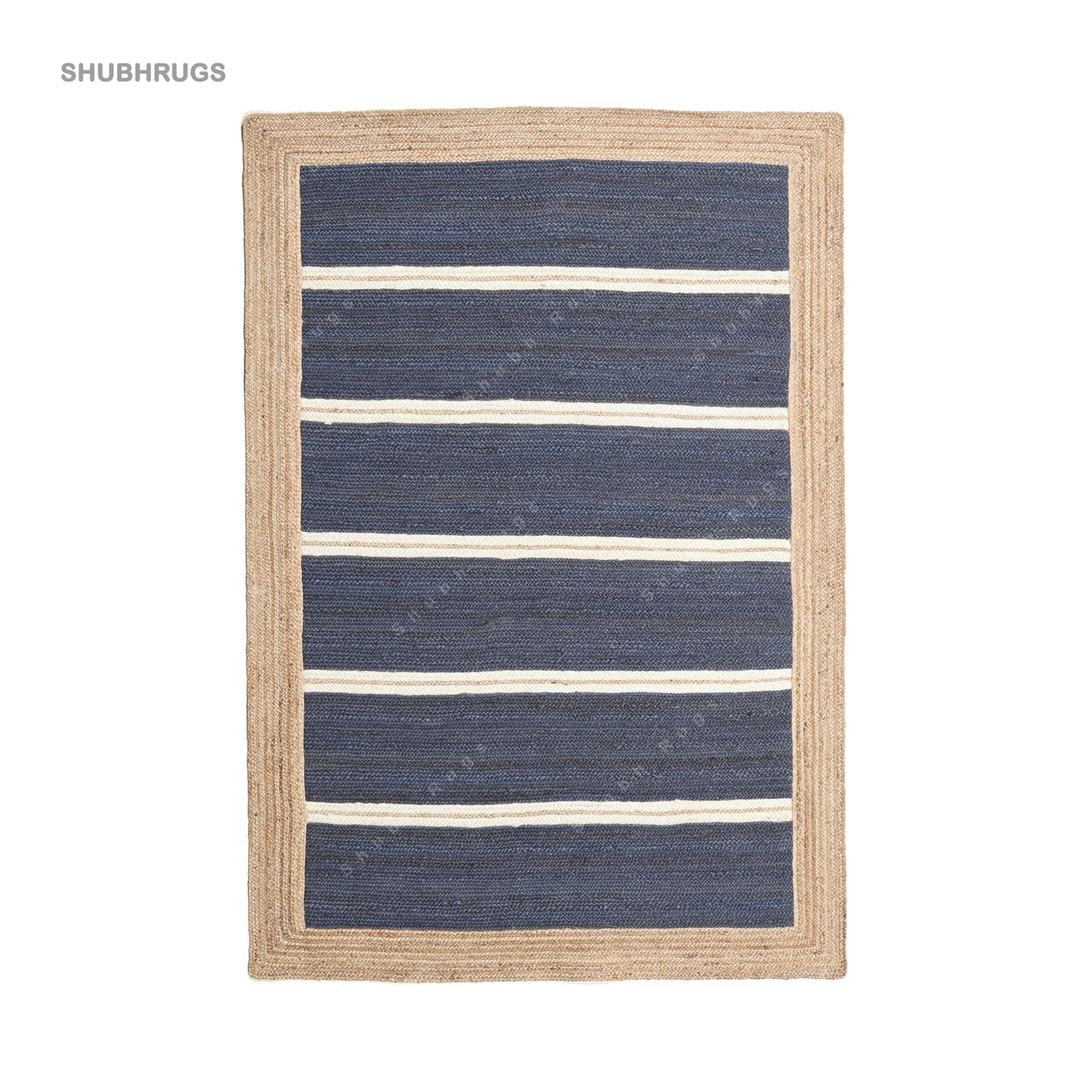 Frida Stripe Blue Jute Rug