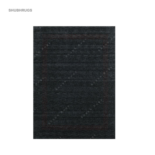 Handloom Gabba Black  Grey Wool Rug