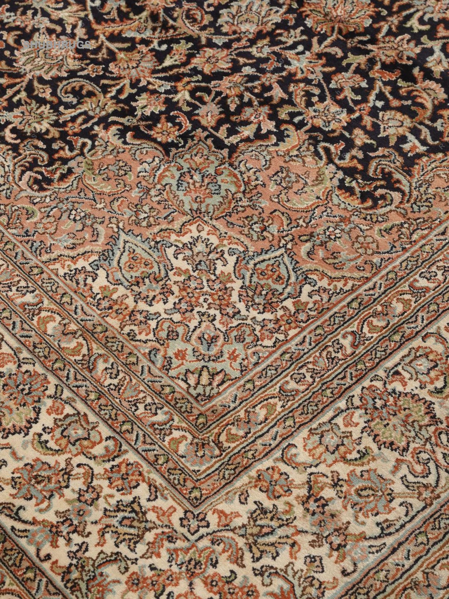 Kashmir pure silk - Hand Knotted Silk -Rug