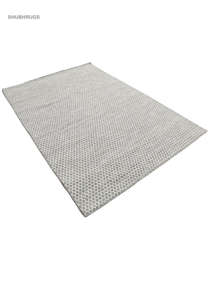 Kilim Honey Comb Grey Wool Rug