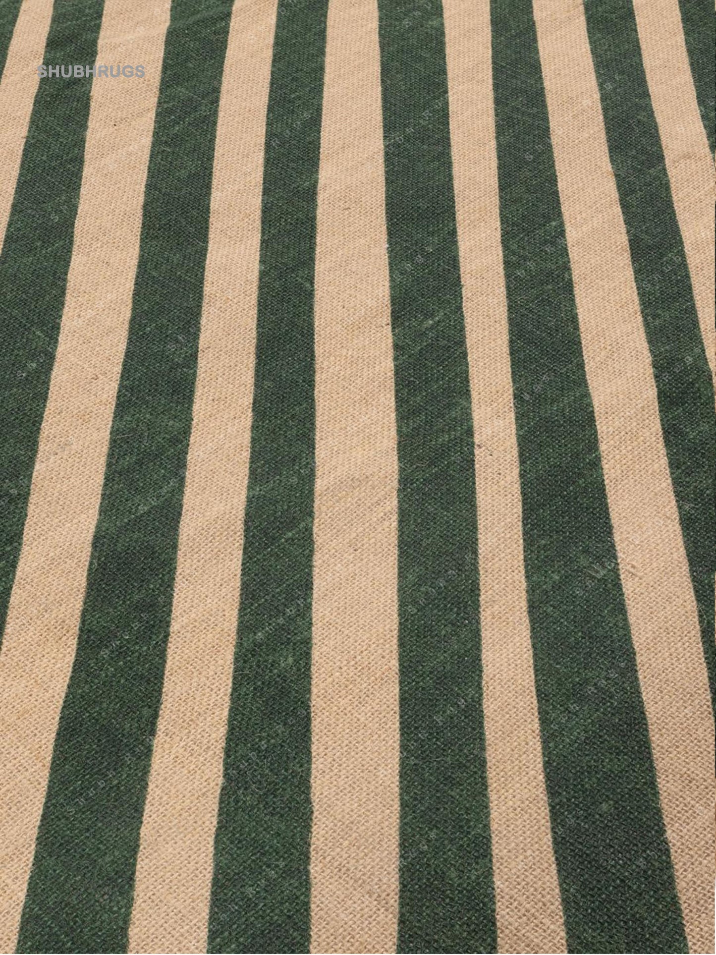 Beige  Green Jute Rug