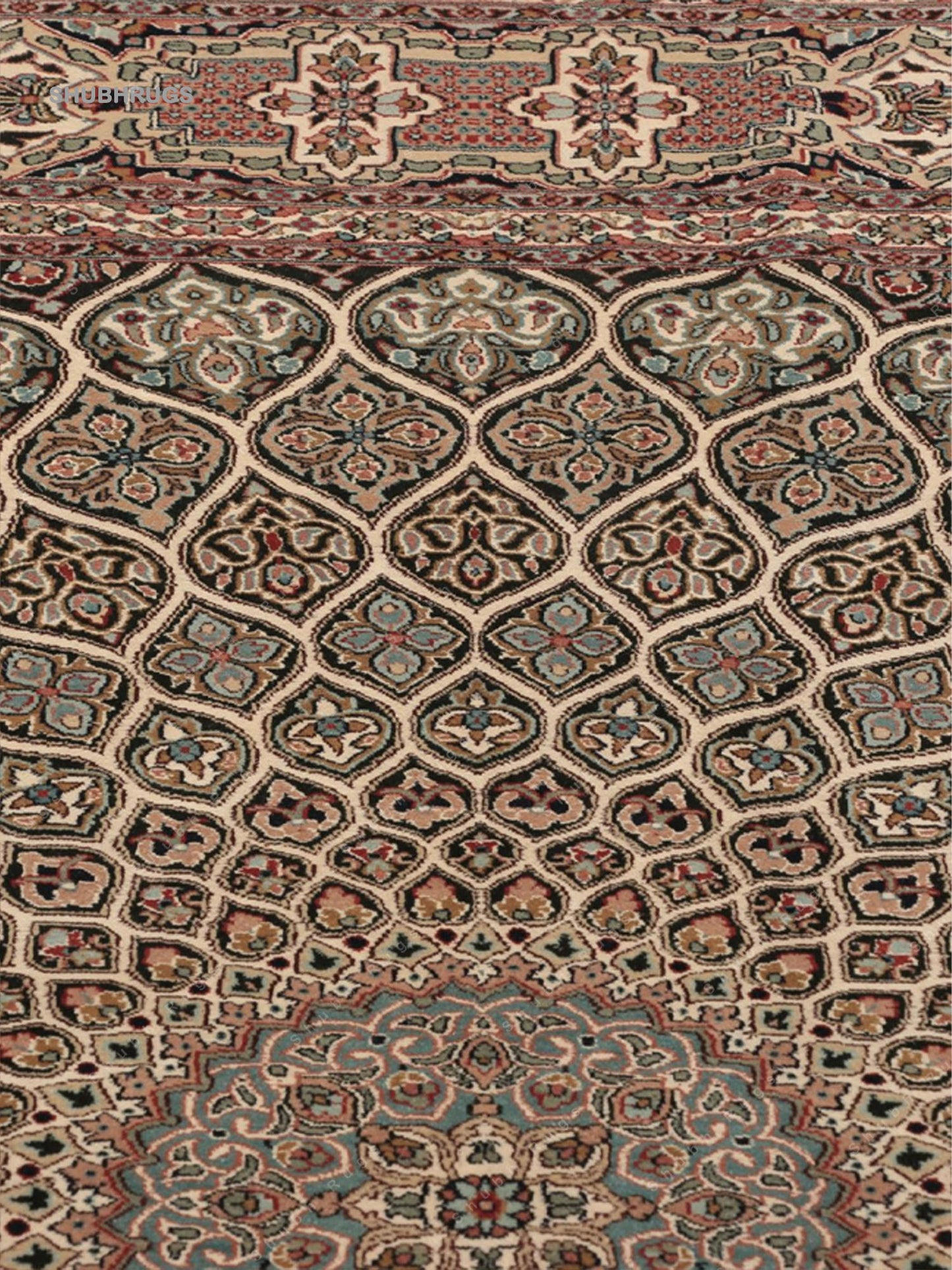 Kashmir pure silk 24  24 - Hand Knotted Silk -Rug