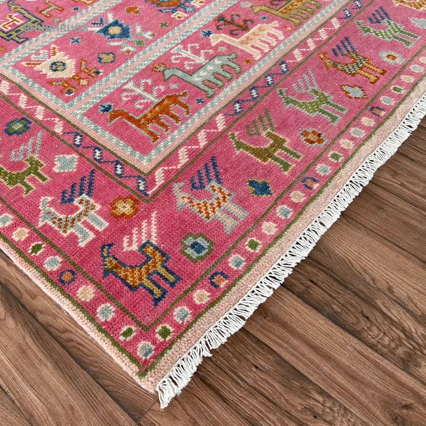 Exquisite Pink Afghan Hand Knotted Shabargan Rug, Handmade Gabbeh Rug - Antique Ethnic Rug