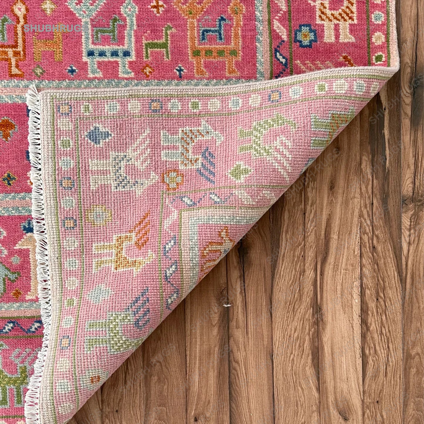 Exquisite Pink Afghan Hand Knotted Shabargan Rug, Handmade Gabbeh Rug - Antique Ethnic Rug