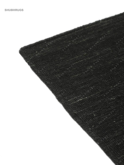 Kilim loom Black Wool Rug