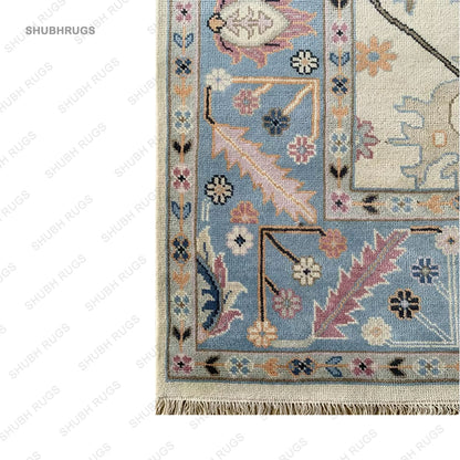 Elegant Contemporary Turkish Oushak Rug-Hand knotted Persian Handmade Rug - Area Rugs For Living Room