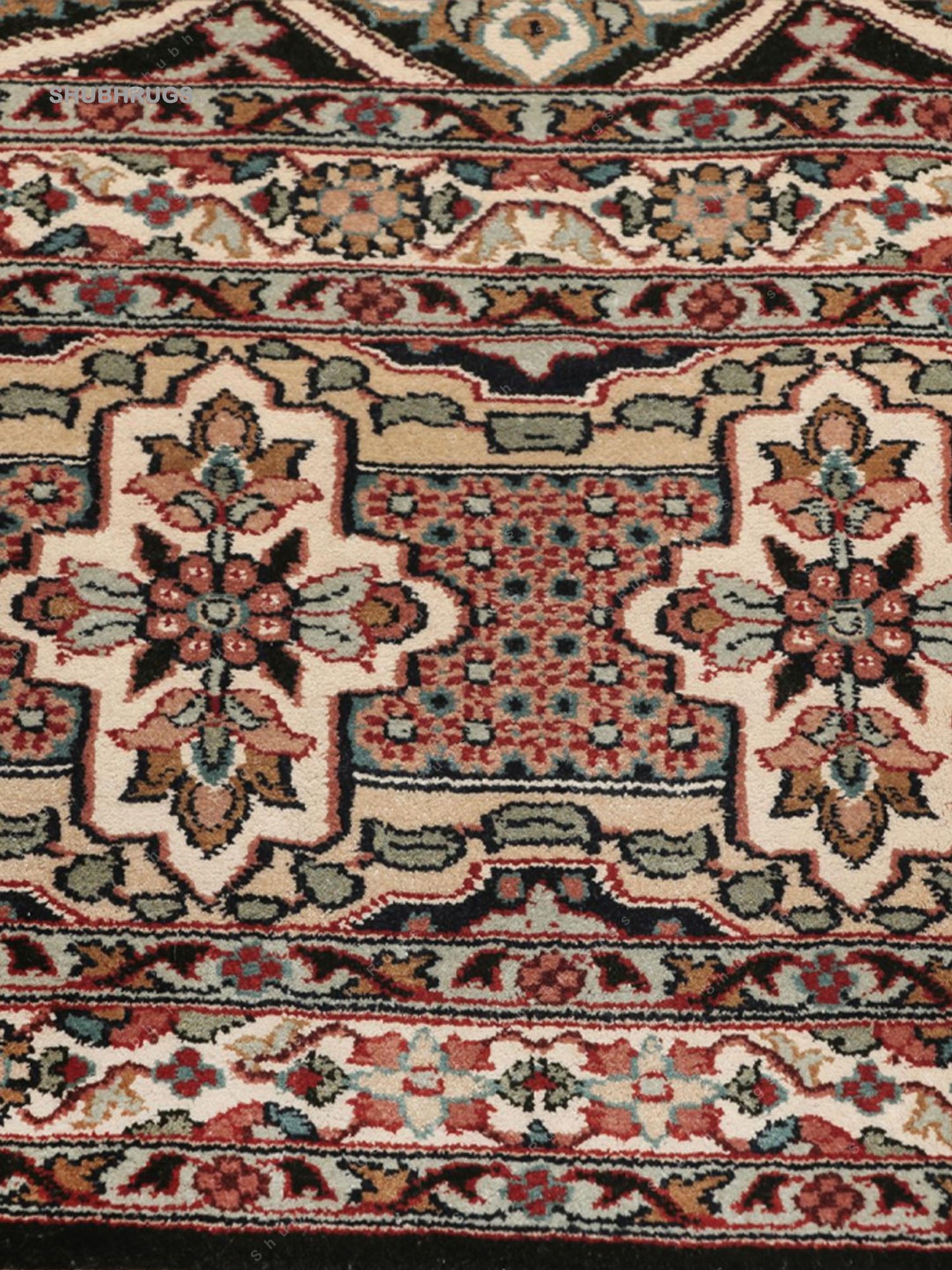 Kashmir pure silk 24  24 - Hand Knotted Silk -Rug