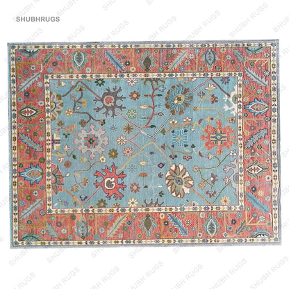 Rug |Hand Knotted Modern Luxury Carpets Fine Wool Sky Blue/Copper Area Rug