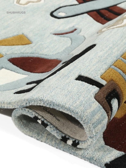 Cars Handtufted - Light Blue Wool -Rug