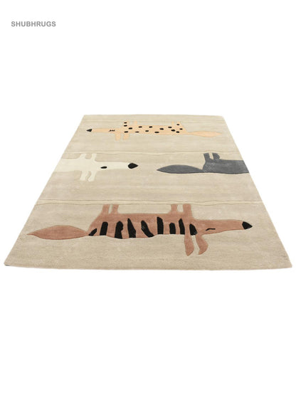 Puppy - Beige Wool Rug