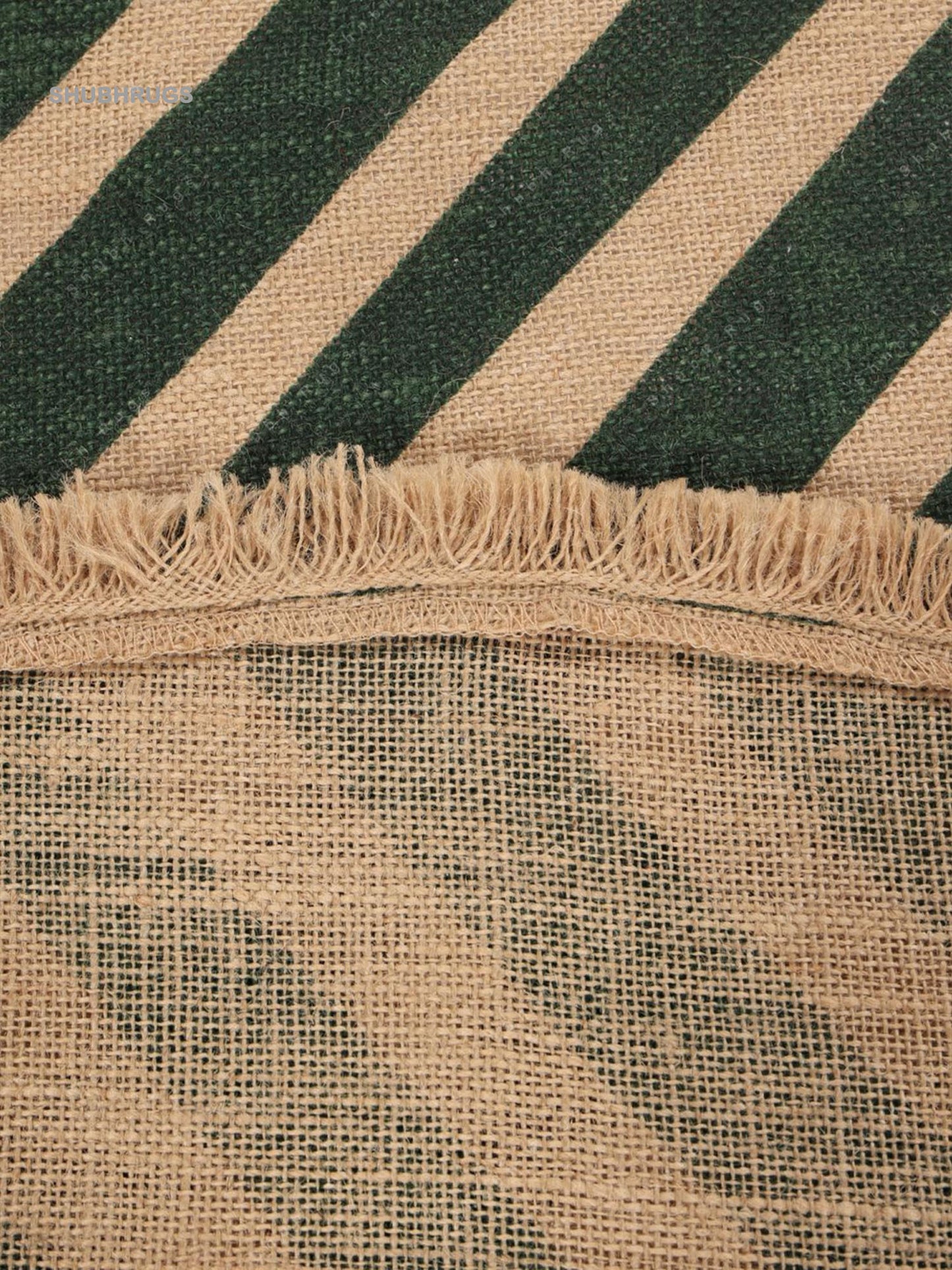 Beige  Green Jute Rug