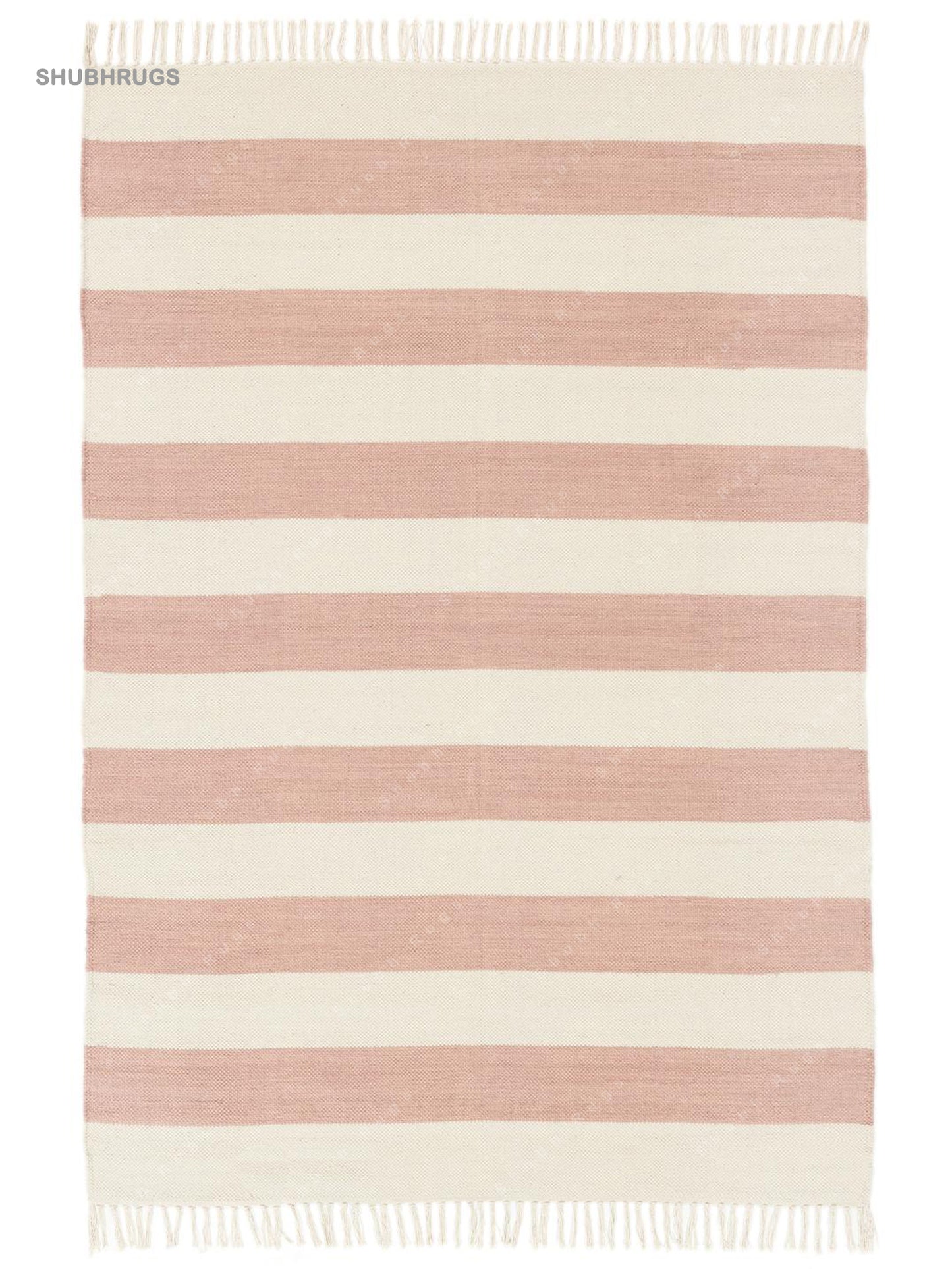 Cotton stripe Pink Cotton Rug