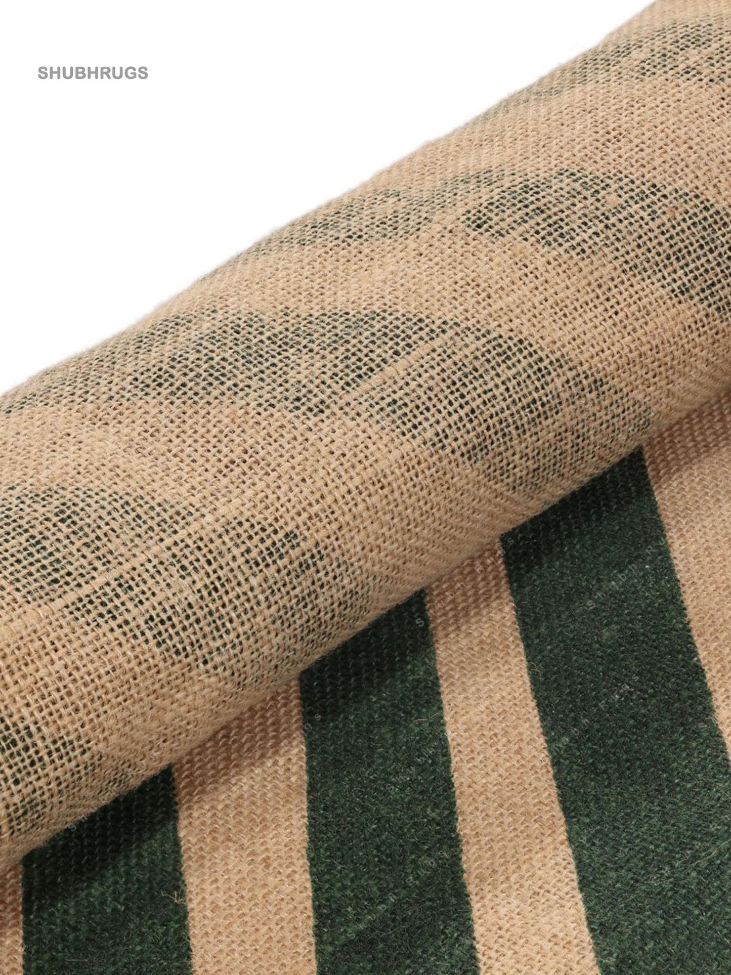 Beige  Green Jute Rug