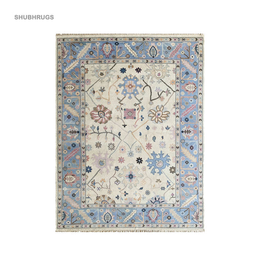 Elegant Contemporary Turkish Oushak Rug-Hand knotted Persian Handmade Rug - Area Rugs For Living Room