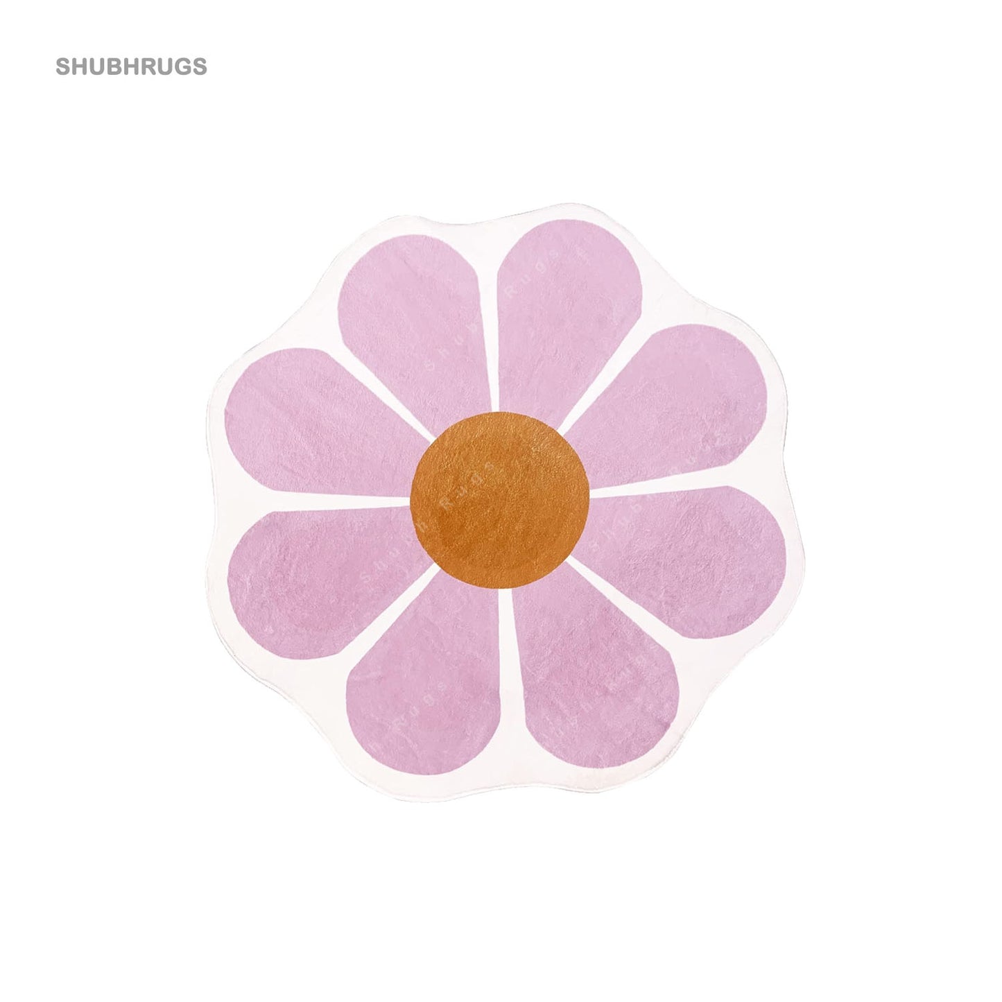 USTIDE Pink Flower Shaped Rug