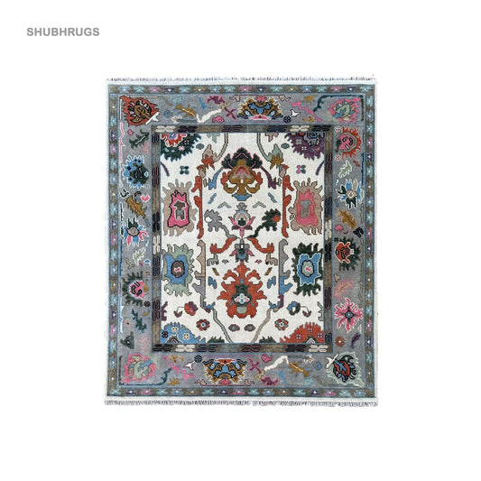 Exquisite Turkish Inspired Handwoven Modern Oushak Rug - Timeless Heritage Meets Contemporary Style For Your Home