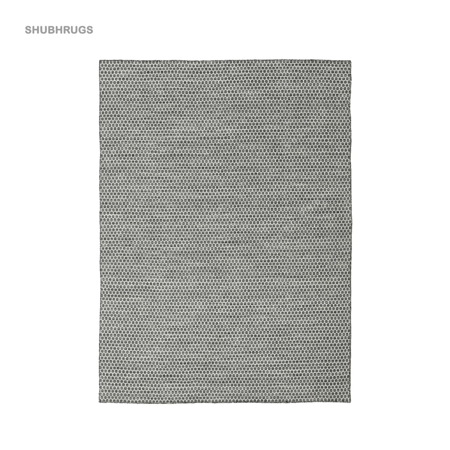 Kilim Honey Comb Grey Wool Rug