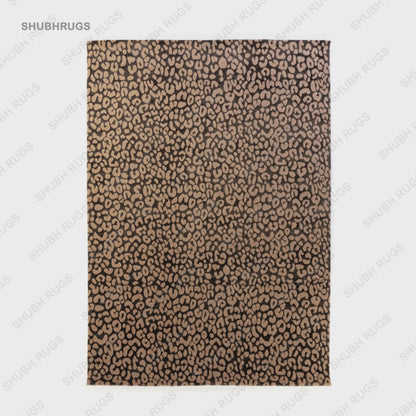 Hand Tufted Leopard Area Rug Wool And Silk Rug Multi colored Animal Print Rug