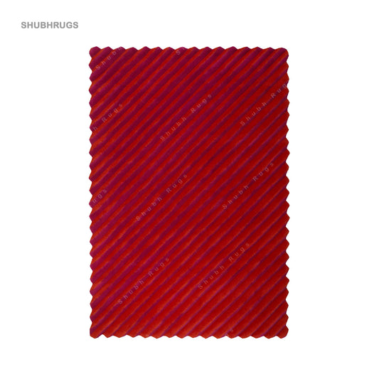 Optict Flow Red rug |Hand tufted | Wool Rug