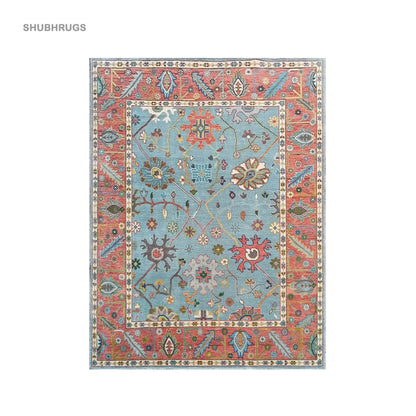 Rug |Hand Knotted Modern Luxury Carpets Fine Wool Sky Blue/Copper Area Rug